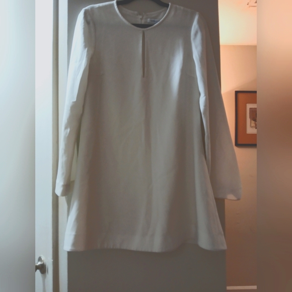 Elizabeth and James Winter White Tea Shower HOLIDAY Party Slit Dress- 6 - Picture 6 of 10